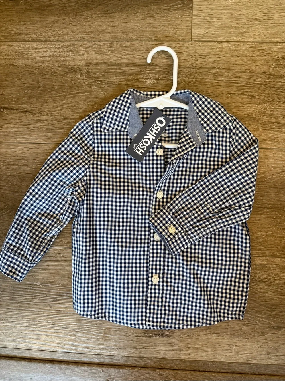 OshKosh B'gosh Navy & White Gingham Button-Down Shirt